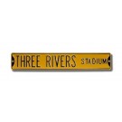 Steel Street Sign:  "THREE RIVERS STADIUM"