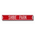 Steel Street Sign:  "SHIBE PARK"