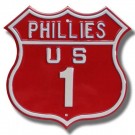 Steel Route Sign:  "PHILLIES US 1"