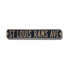 Steel Street Sign:  "ST LOUIS RAMS AVE"