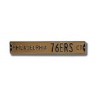 Steel Street Sign: "PHILADELPHIA 76ERS CT"