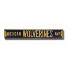 Steel Street Sign: "MICHIGAN WOLVERINES AVE"