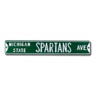 Steel Street Sign: "MICHIGAN STATE SPARTANS AVE"