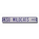 Steel Street Sign:  "KSU WILDCATS AVE" (Silver)