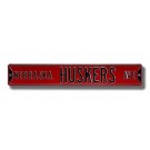 Steel Street Sign:  "NEBRASKA HUSKERS AVE" (Red)