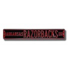 Steel Street Sign:  "ARKANSAS RAZORBACKS DR" (Black)