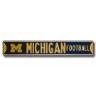 Steel Street Sign:  "MICHIGAN FOOTBALL" with Logo