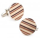 Fall / Mocha Stripe Cuff Links - 1 Pair