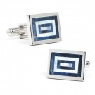 Sodalite and Mother of Pearl Maze Cuff Links - 1 Pair