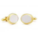Two Toned Oval Cuff Links - 1 Pair