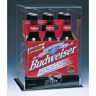 Collectors Six Pack Long Neck Bottle NFL Display Case with Engraved NFL Team Logo