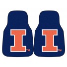 Illinois Fighting Illini 17" x 27" Carpet Auto Floor Mat (Set of 2 Car Mats)