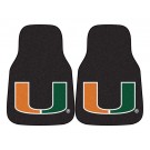 Miami Hurricanes 17" x 27" Carpet Auto Floor Mat (Set of 2 Car Mats) (Black)