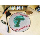 27" Round Tulane Green Wave Baseball Mat