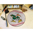 27" Round Miami Hurricanes Baseball Mat