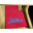 Tulsa Golden Hurricane 17" x 27" Carpet Auto Floor Mat (Set of 2 Car Mats)