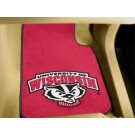 Wisconsin Badgers 17" x 27" Carpet Auto Floor Mat (Set of 2 Car Mats)