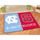 North Carolina Tar Heels and North Carolina State Wolfpack 34" x 45" House Divided Mat