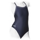Solid Navy Women's Skinback Swimsuit with Piping (Size 26)