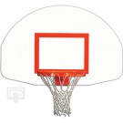 35" x 54" Front-Mount Steel Fan-Shape Backboard with Orange Target and Border