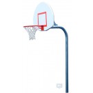 3 1/2" O.D. Front Mount Gooseneck Post Basketball System with 35" x 54" Fan-Shaped Backboard and Braces