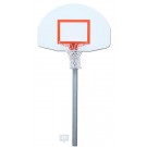 4 1/2" O.D. Front Mount Gooseneck Post Basketball System with 35" x 54" Fan-Shaped Backboard and Braces