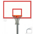 5 9/16" O.D. Front Mount Gooseneck Post Basketball System with 42" x 72" Steel Backboard and Braces