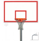 5 9/16" O.D. Front Mount Gooseneck Post Basketball System with 42" x 72" Steel Backboard and Braces