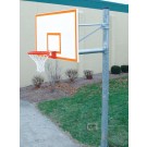 6 5/8" O.D. Front Mount Adjustable Straight Post Basketball System with 42" x 72" Steel Backboard