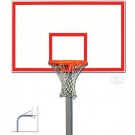 5 9/16" O.D. Front Mount Gooseneck Post Basketball System with 42" x 60" Steel Backboard and Braces