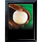 Softball & Glove Sports Scene Medium Plaque