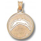 San Diego Chargers 5/8" Round "Bolt" Pendant - Gold Plated Jewelry