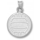 Large Flat "Volleyball" Pendant - Sterling Silver Jewelry (5/8" W x 5/8" H)