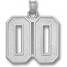 Large 3/4" Double Number with No Bar Polished Pendant - Sterling Silver Jewelry