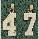 Single Number 3/4" Polished Pendant - Gold Plated Jewelry