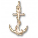 "Boat Anchor" 7/8" Pendant - 14KT Gold Jewelry