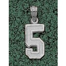 Single Number 1/2" Polished Pendant - Sterling Silver Jewelry