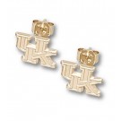 Kentucky Wildcats 1/4" "UK" Post Earrings - Gold Plated Jewelry
