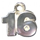 8 mm 5/16" Double Number (No Bar) Charm - Sterling Silver Jewelry