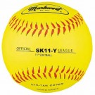 11" Synthetic Leather Cover Yellow Softballs from Markwort - One Dozen