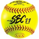 11" SBS11 Cork Center Red Stitch .47 COR Softballs from Dudley - (One Dozen)