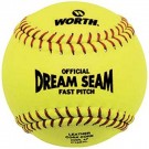 Official 12" Dream Seam Fast Pitch Softballs from Worth - 1 Dozen
