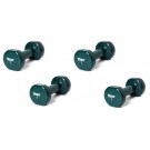 7 lb. Colored Vinyl Coated Dumbbells from York - 2 Pair (4 Dumbbells Total)