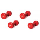 8 lb. Colored Vinyl Coated Dumbbells From York - 2 Pair (4 Dumbbells Total)