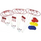 9 Hole Outdoor Set Hoop Disc Toss Target Game - Includes Ground Sleeves