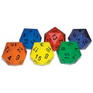 20 Sided Foam Dice - Set of 6