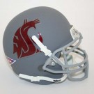 Washington State Cougars NCAA Mini Authentic Football Helmet from Schutt - Silver with Maroon logo