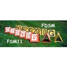 Deluxe 13" x 12" Sideline Markers (Gold with Black Numbers) - Set of 11